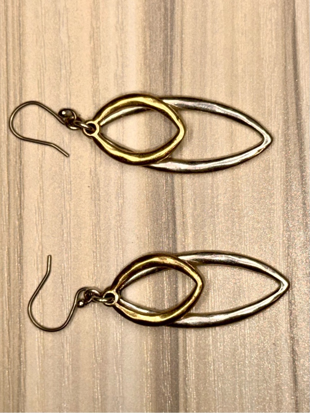 Lucky Brand Two-Tone Marquise Link Earrings - Gold & Silver - Picture 2 of 7